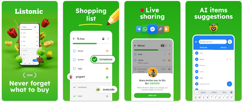 Grocery Shopping List Listonic