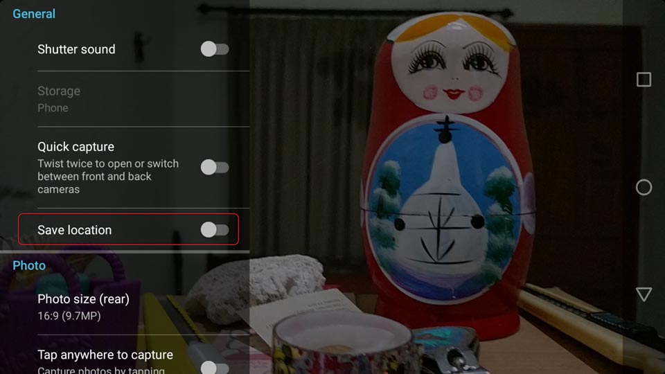 fitur lokasi foto di moto z