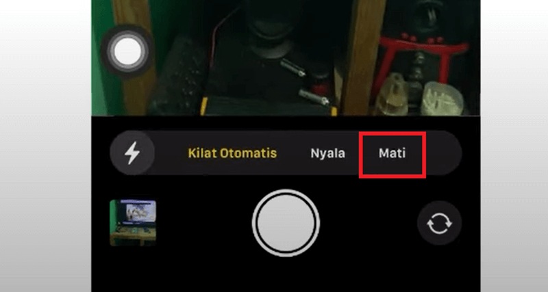 cara mematikan flash kamera iPhone 3