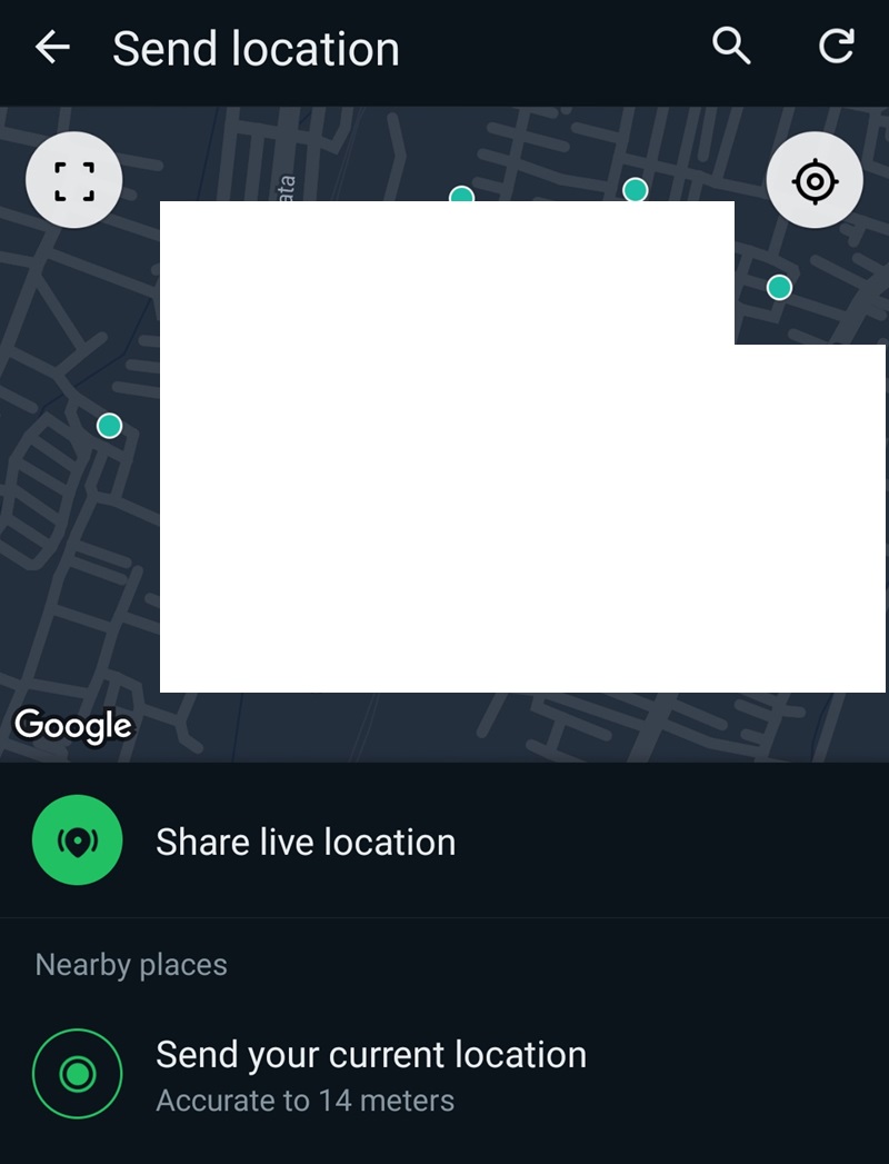 Location Sharing WhatsApp di HP 3