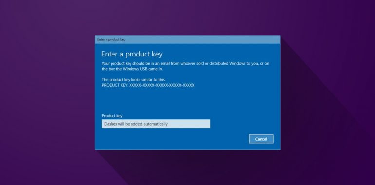 windows 10 enter product key