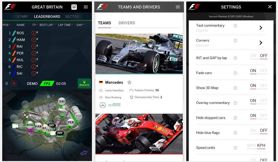 fitur aplikasi formula 1 windows 10