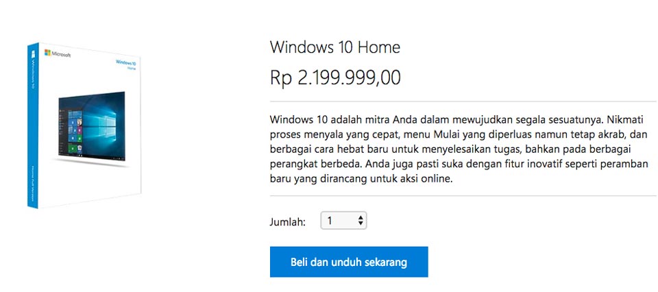 harga Windows 10 Home