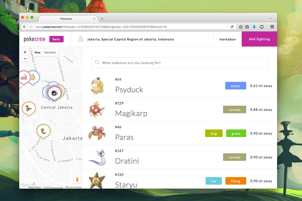 lokasi pokemon go