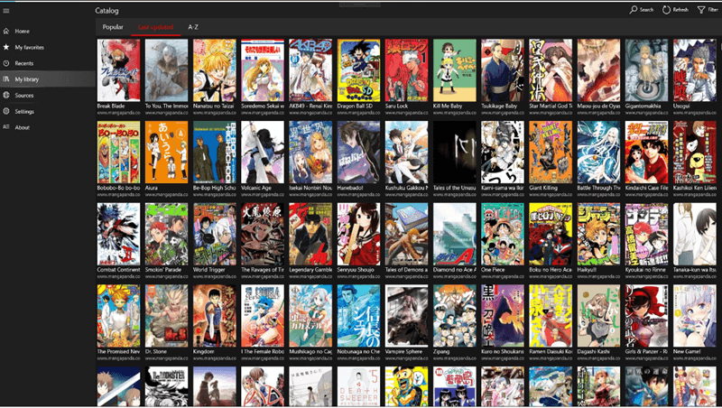 Manga Pixie - aplikasi baca manga windows