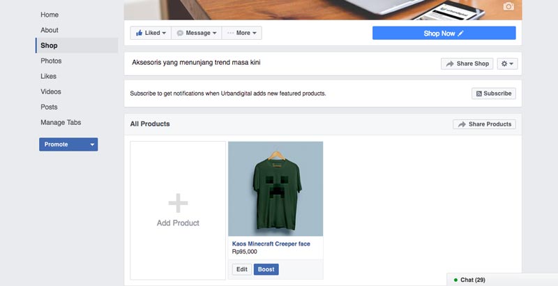 tambah produk di facebook shop alternatif