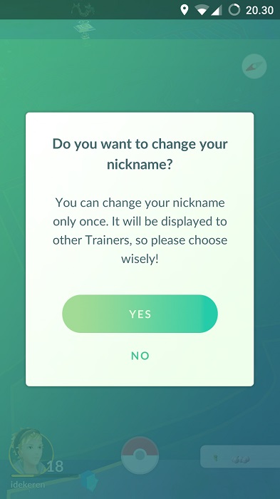 update pokemon go - change nickname