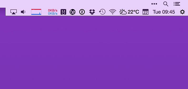 menyembunyikan ikon di menu mac