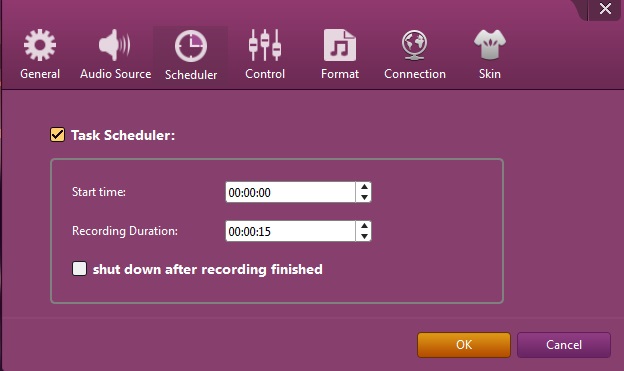 Fitur Scheduler Leawo Music Recorder