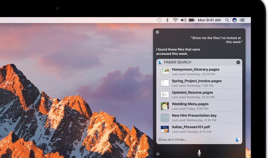 siri macos sierra