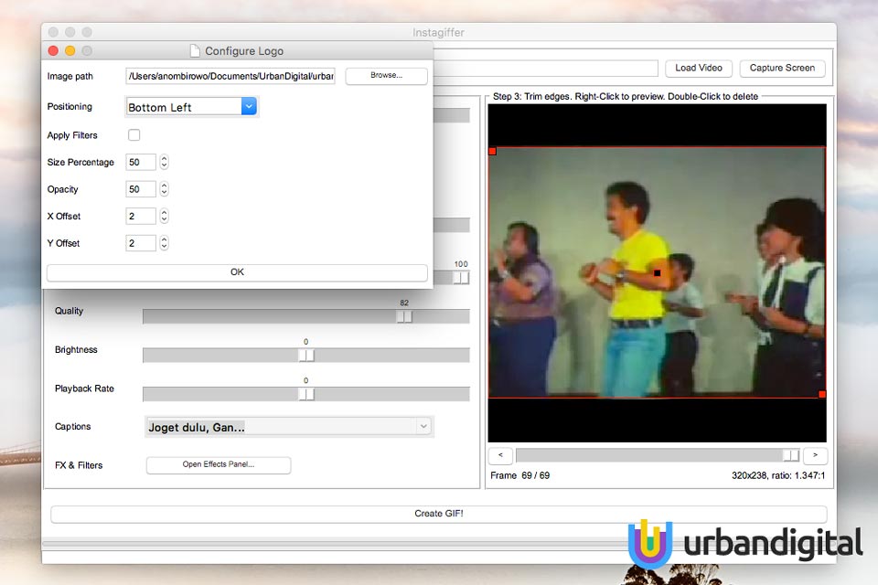 membuat gif dengan watermark logo