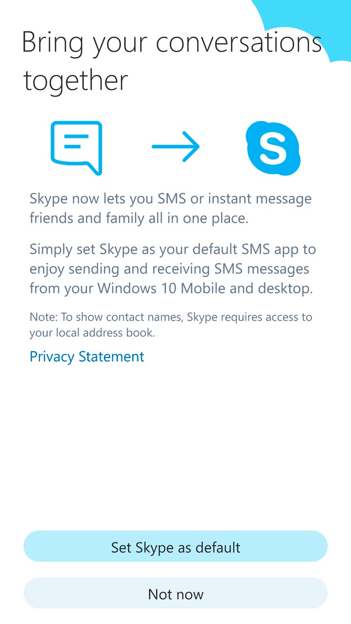 pilihan sms di skype