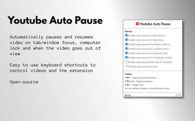 YouTube Auto Pause - ekstensi Chrome untuk YouTube