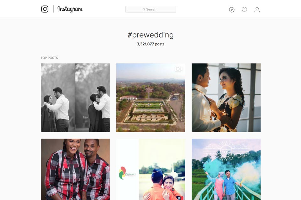 hashtag Instagram prewedding