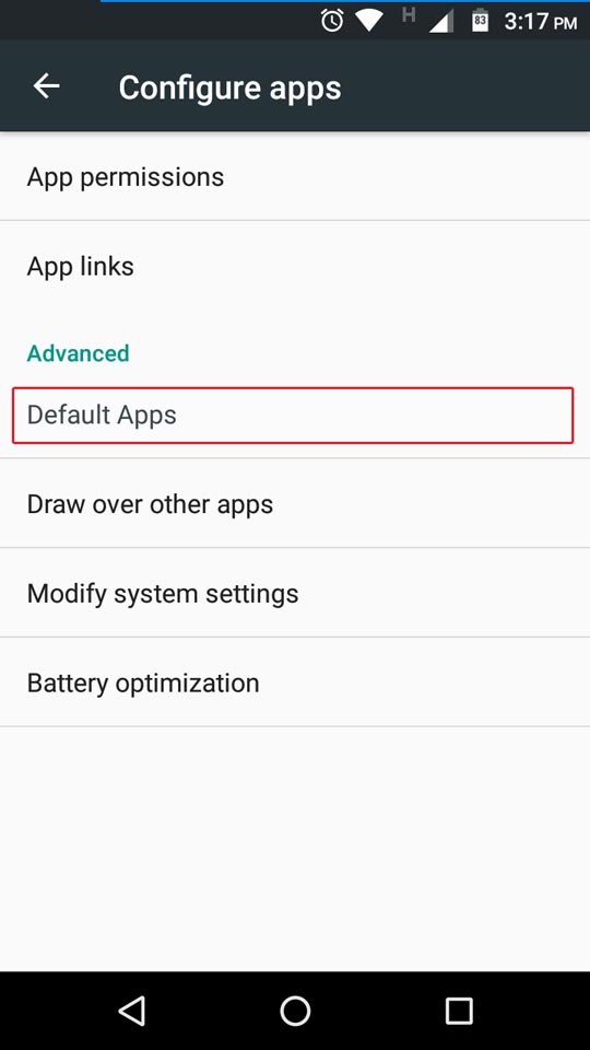 mengatur default app android