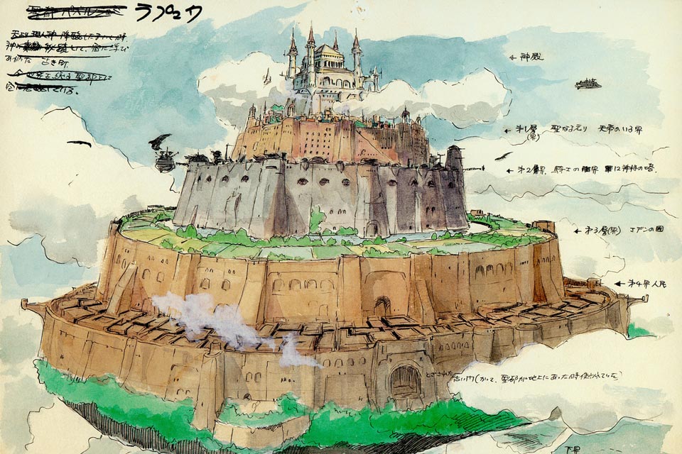 konsep artistik castle in the sky, salah satu film studio ghibli terbaik