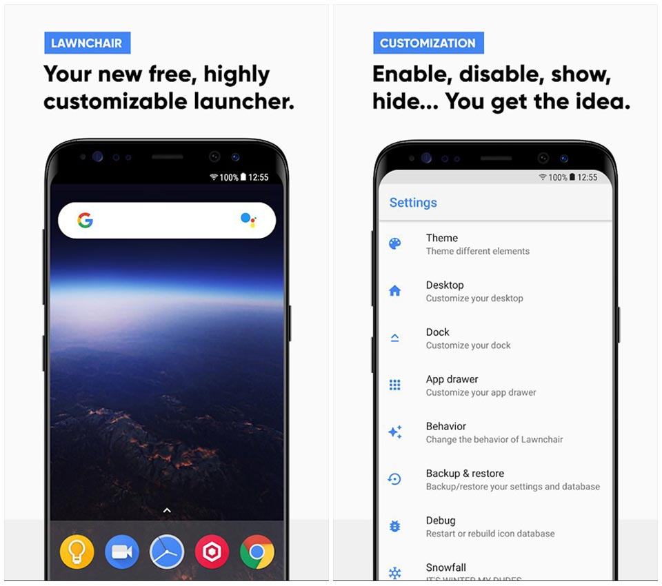 aplikasi launcher android lawnchair