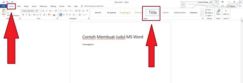 Cara Memilih Style Judul