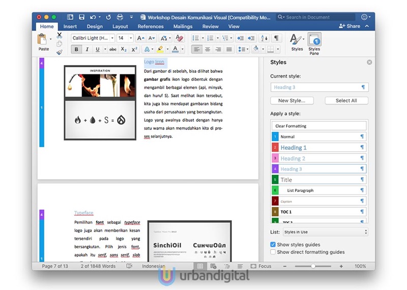 Cara Mengubah Gaya Judul - membuat judul MS Word 1