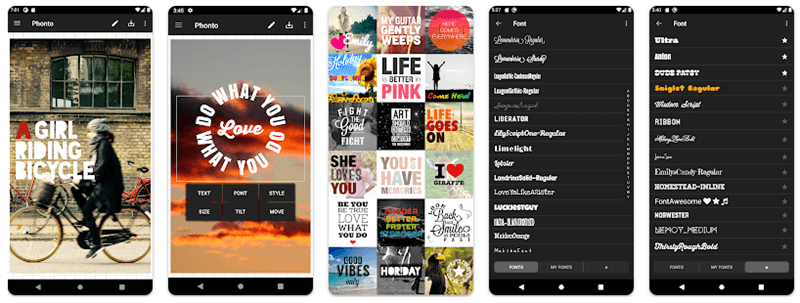 Phonto - aplikasi membuat tulisan Android terbaik