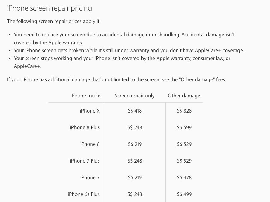 biaya perbaikan iphone x