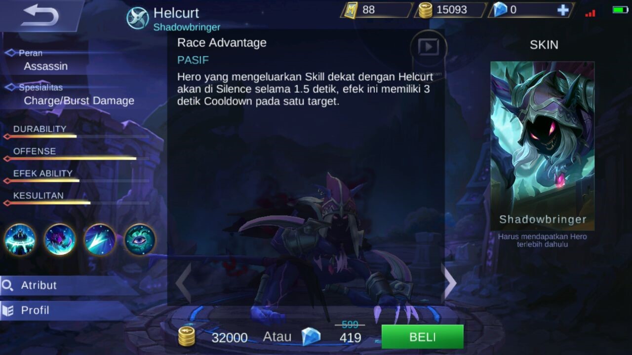 Hero Baru Mobile Legends: Helcurt, Spesialis Pembunuh Mage
