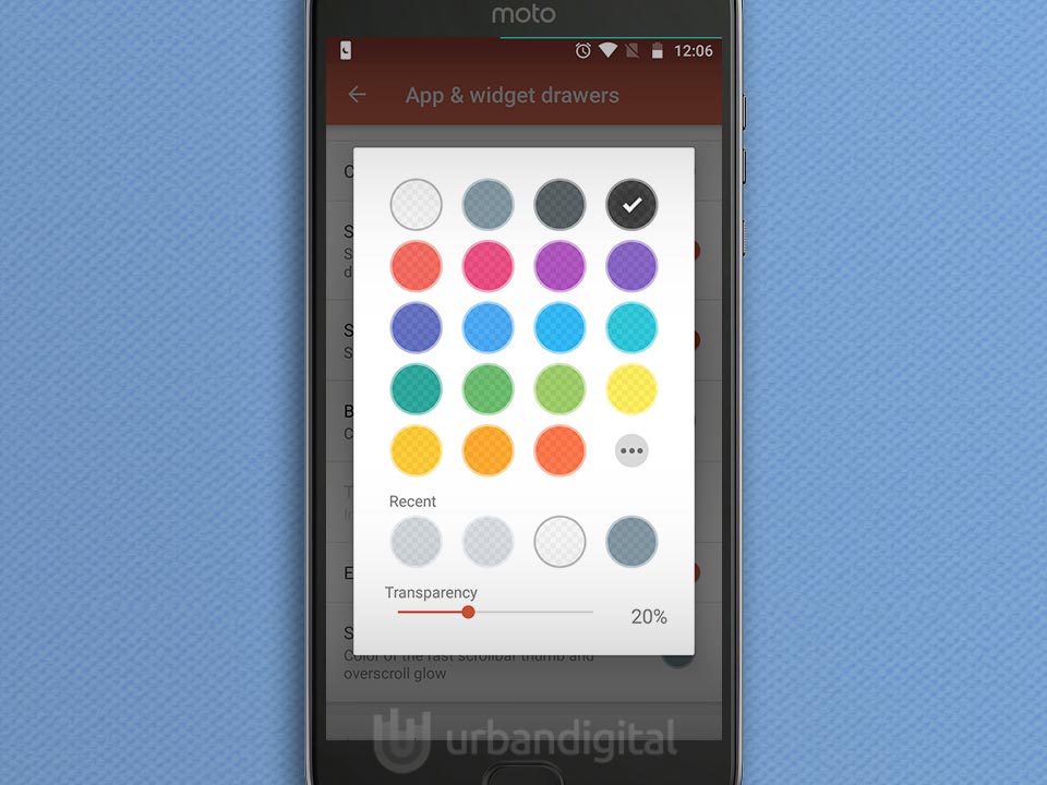 ganti warna background app drawer android