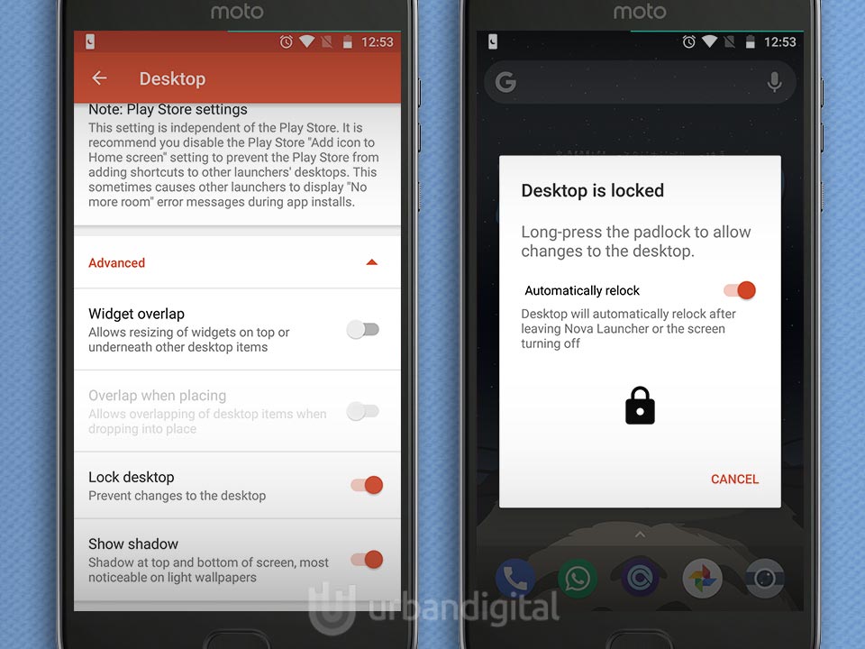 kunci tampilan ikon home screen android