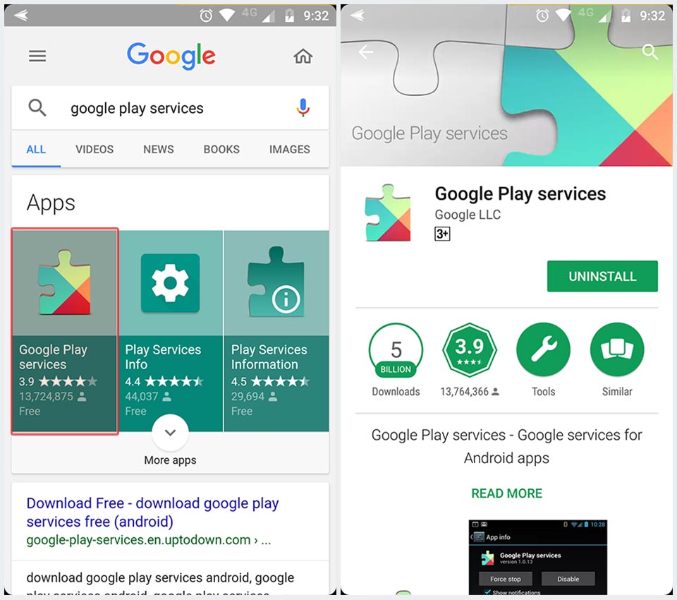 menemukan aplikasi google play service