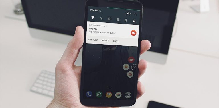 mobizen merekam layar handphone android