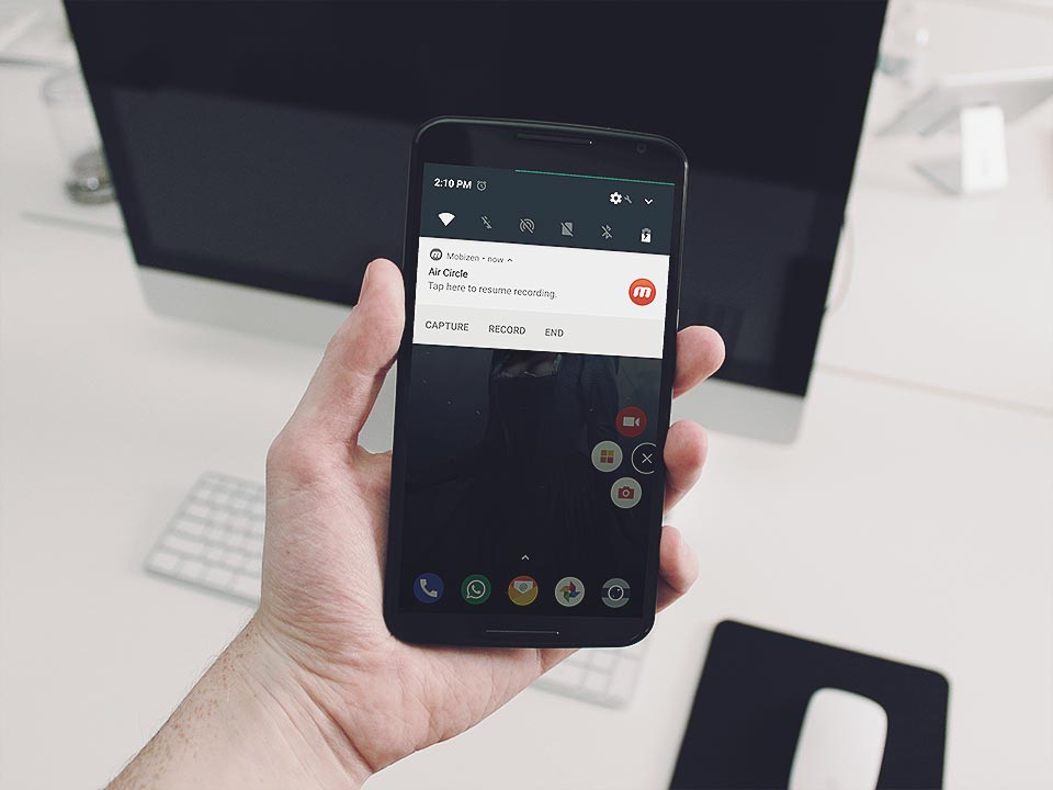 mobizen merekam layar handphone android