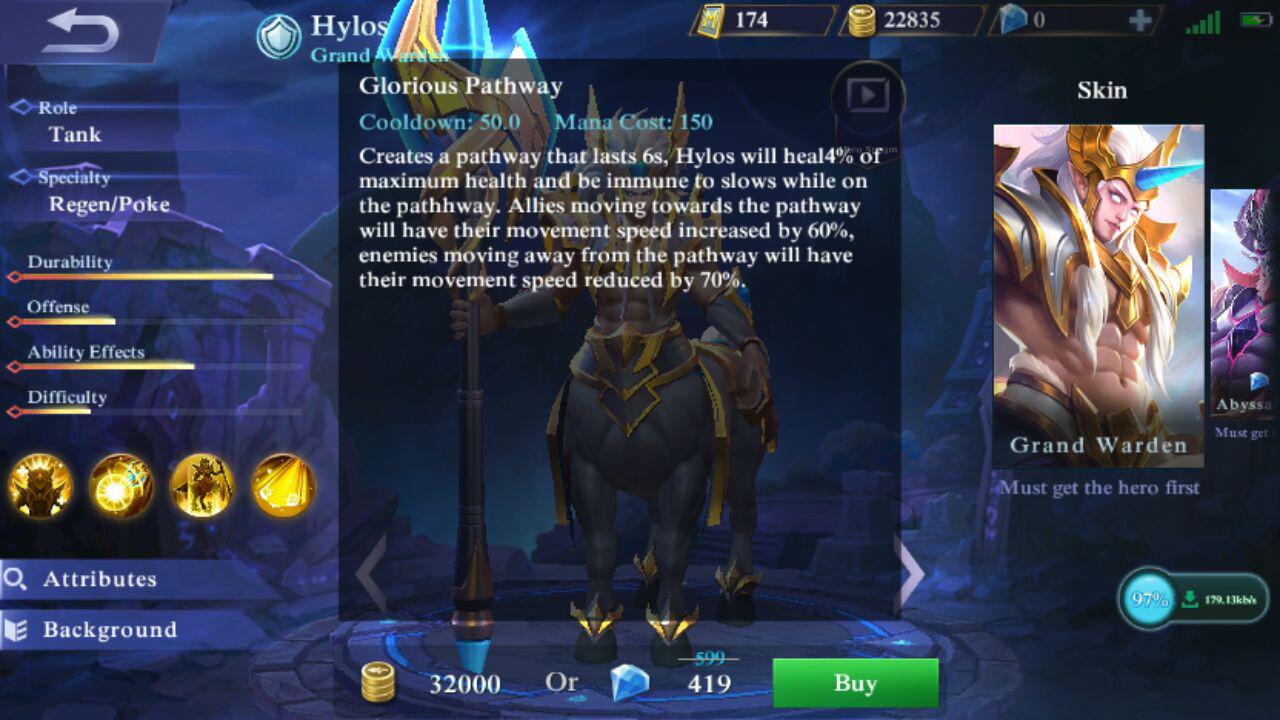 Hero Mobile Legends: Hylos, Tank Mage
