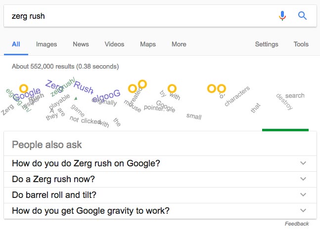 zerg rush google