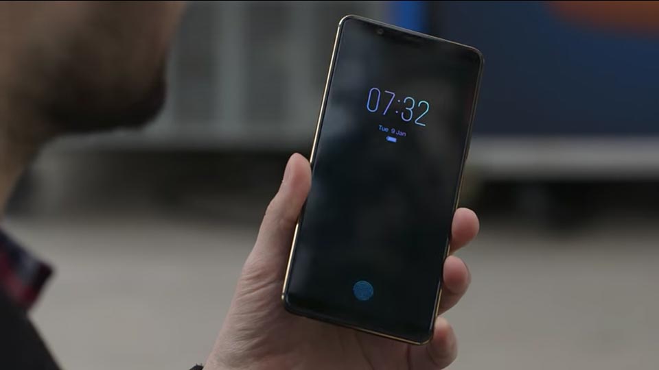 handphone Vivo dengan pemindai sidik jari di layar