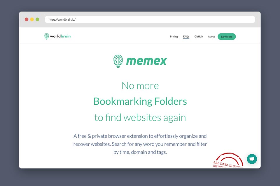 memex sebuah ekstensi browser dengan nama unik