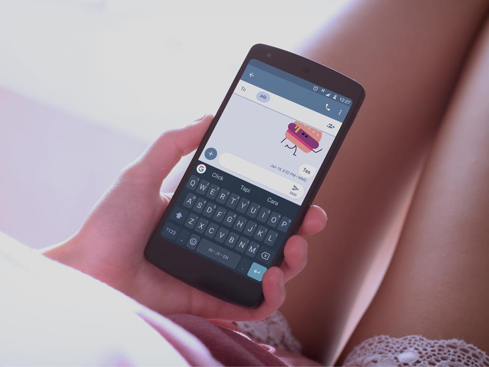 menggunakan google keyboard atau gboard