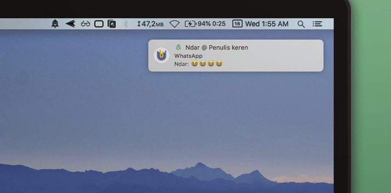 notifikasi android di mac