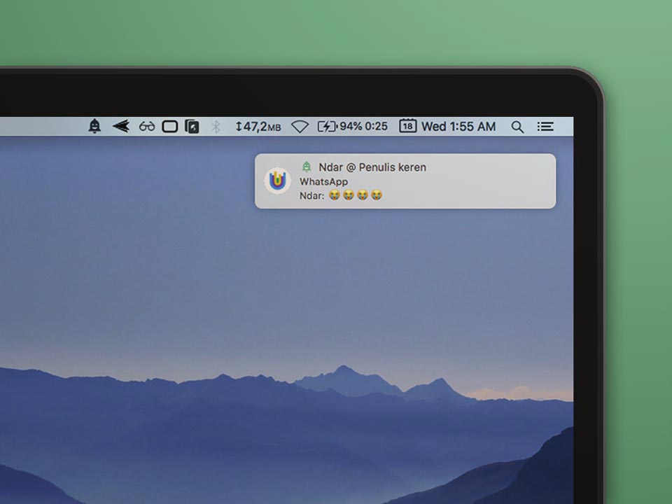 notifikasi android di mac