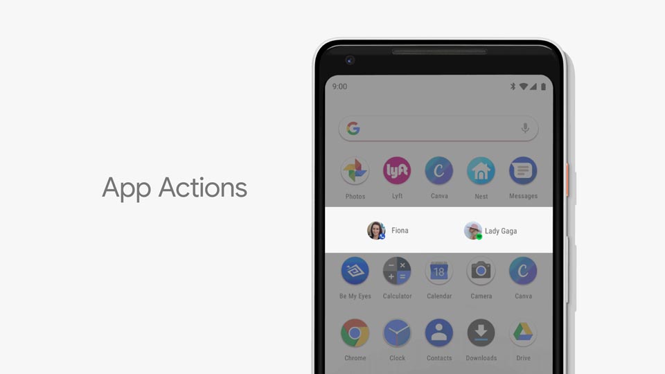 fitur App Actions Android P
