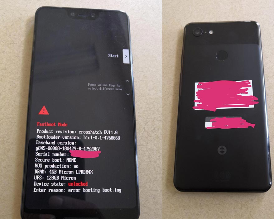 google pixel 3 xl prototype