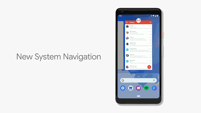 sistem navigasi baru android p
