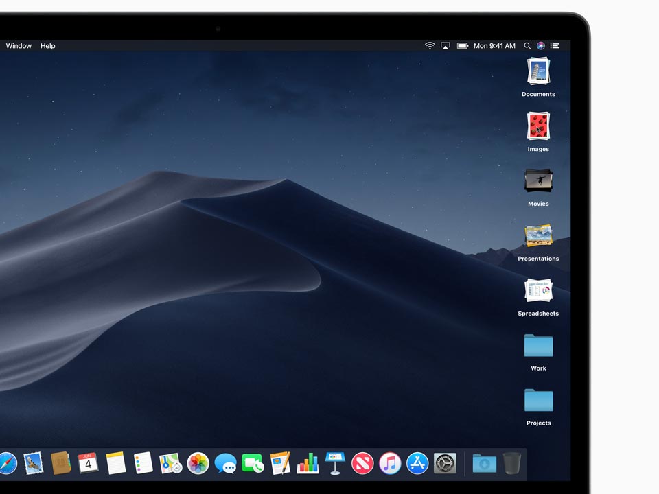 fitur stacks di desktop macos mojave