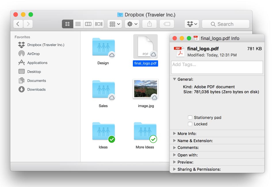 folder Dropbox di mac