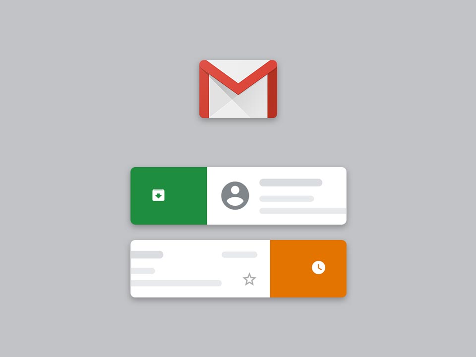 gestur swipe aplikasi gmail