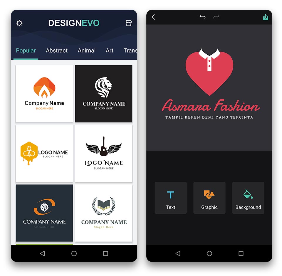 aplikasi untuk membuat logo desainevo