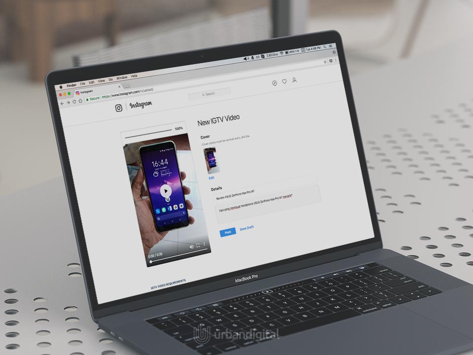 upload video instagram tv di komputer