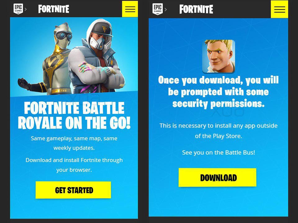 halaman download fortnite android
