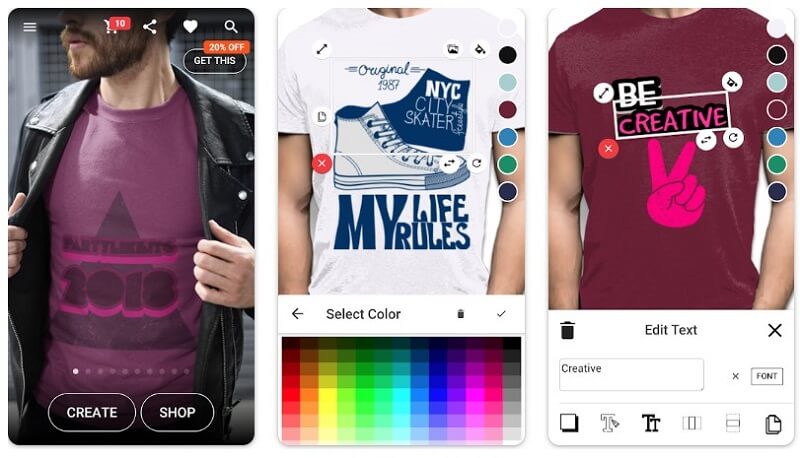 Aplikasi desain baju T-shirt design - Yayprint