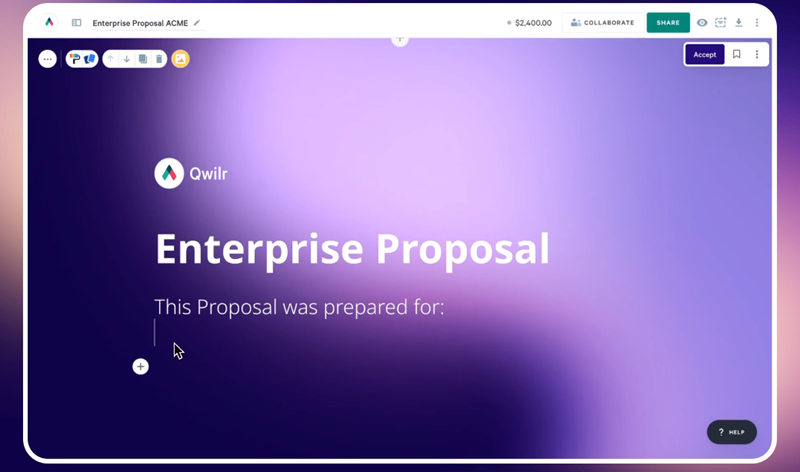 Qwilr - aplikasi membuat proposal