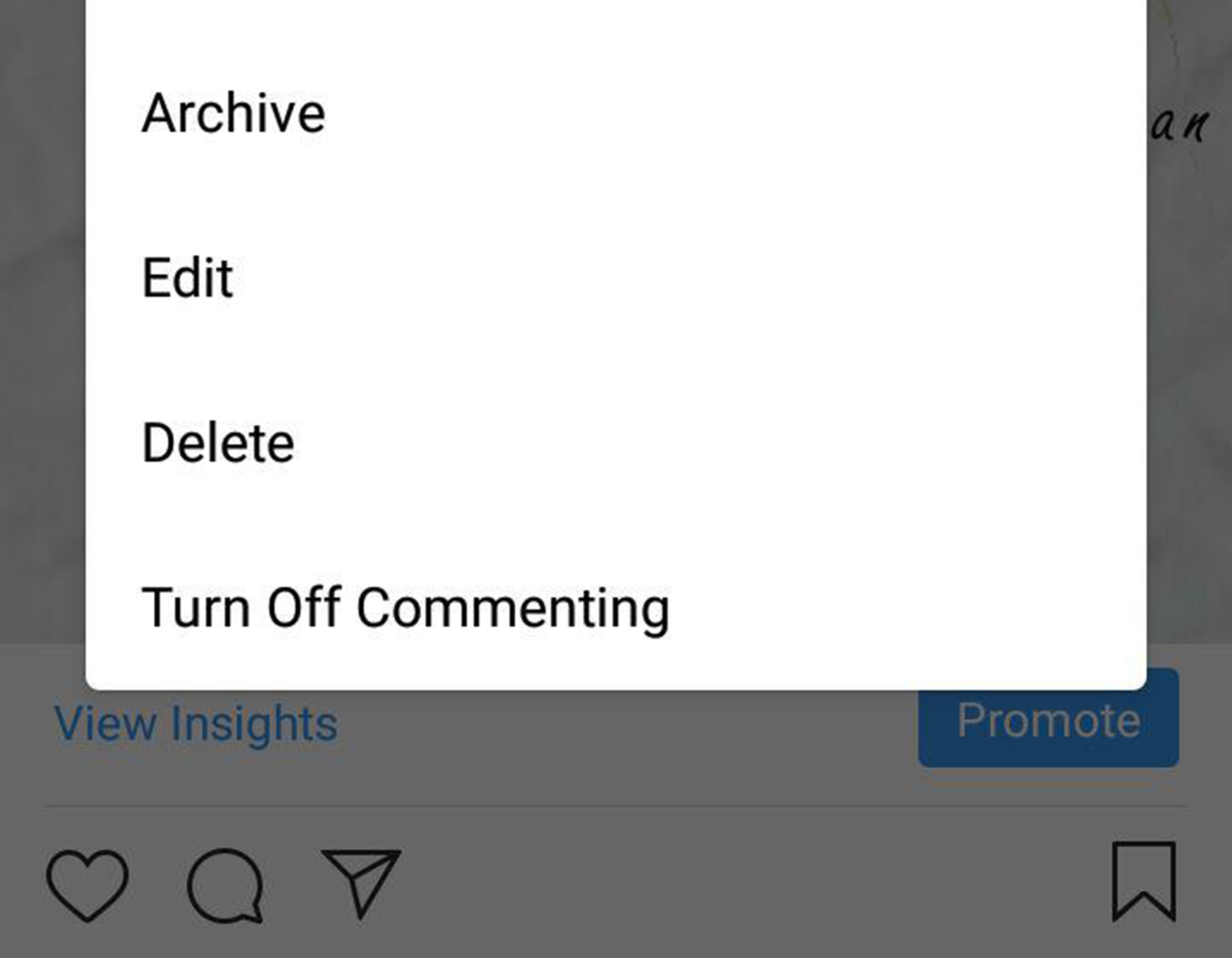 cara hapus feed instagram